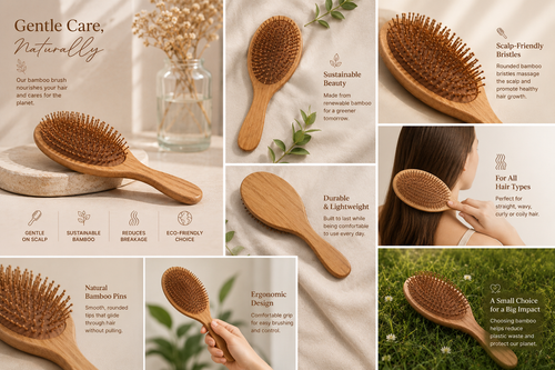Bamboo Paddle Brush